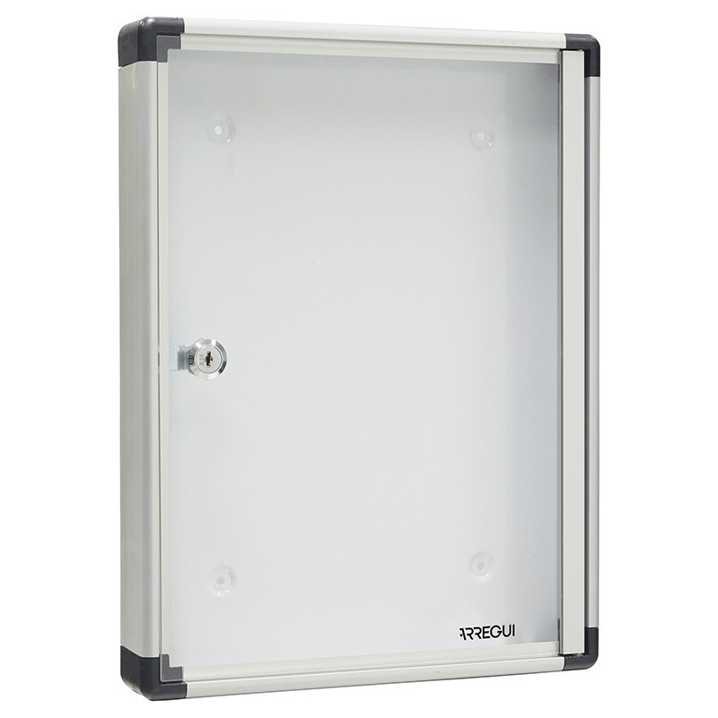 Panel de Anuncios de Aluminio con Capacidad para 1 Hoja DIN A4, Panel de Anuncios con Cerradura de Llave