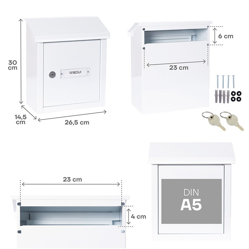 Buzón Recogecartas de Acero Tamaño DIN A5 | ARREGUI