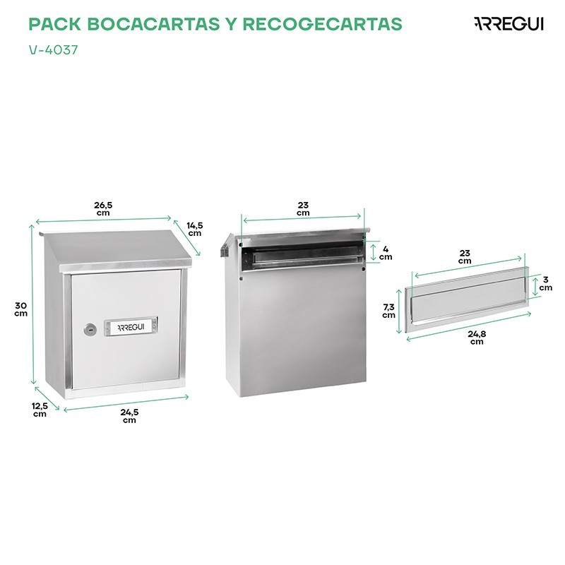 Pack de Bocacartas más Recogecartas Acero Inoxidable DIN A5