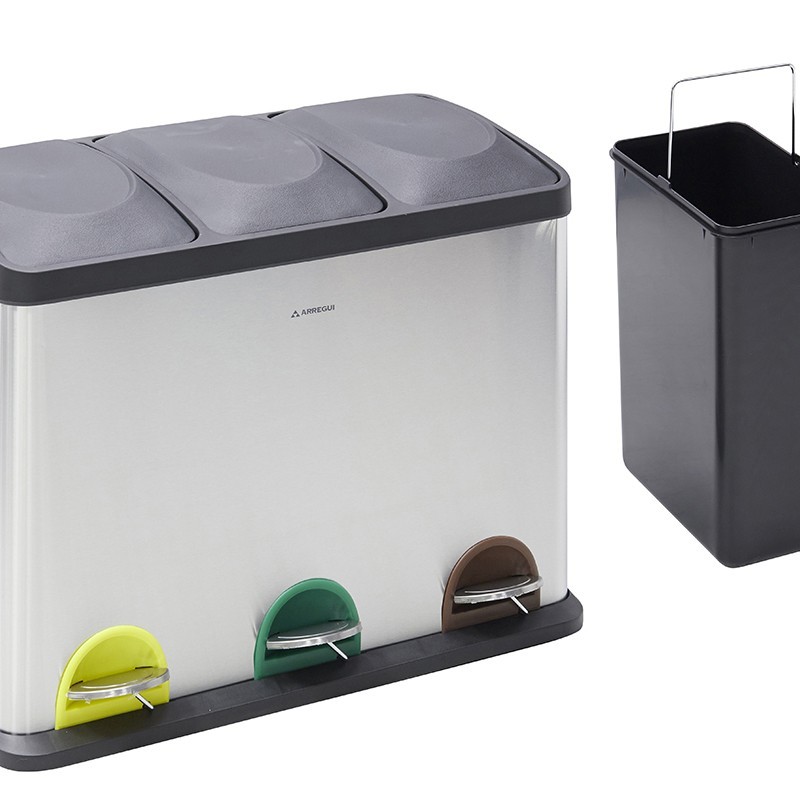 Step Bin Cubo de Basura 3x15 L (45 L) | ARREGUI