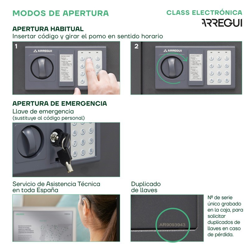 Caja Fuerte de Empotrar Class Electrónica | ARREGUI