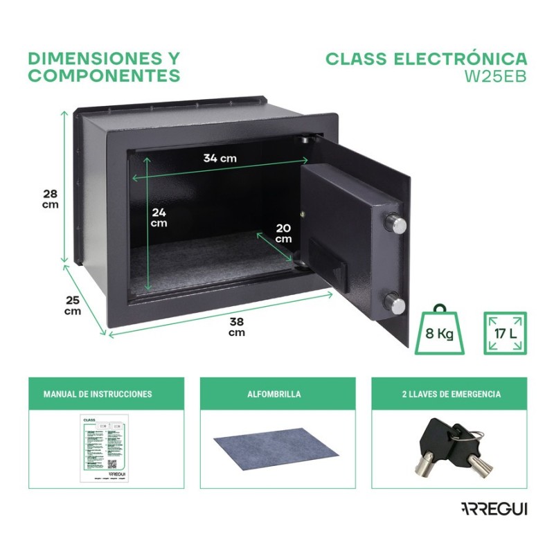 Caja Fuerte de Empotrar Class Electrónica | ARREGUI