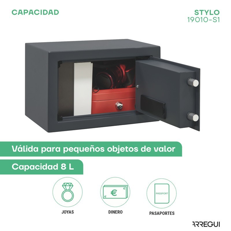 Caja Fuerte de Sobreponer Stylo Electrónica+Llave | ARREGUI