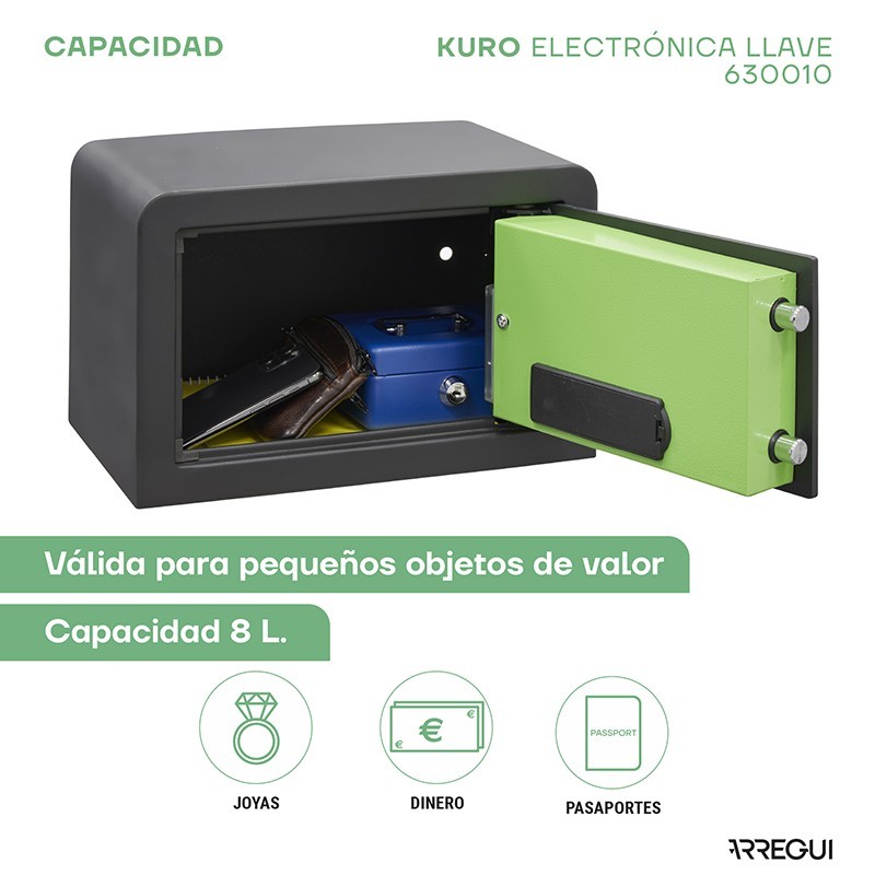 Caja Fuerte de Sobreponer Kuro Electrónica+Llave | ARREGUI