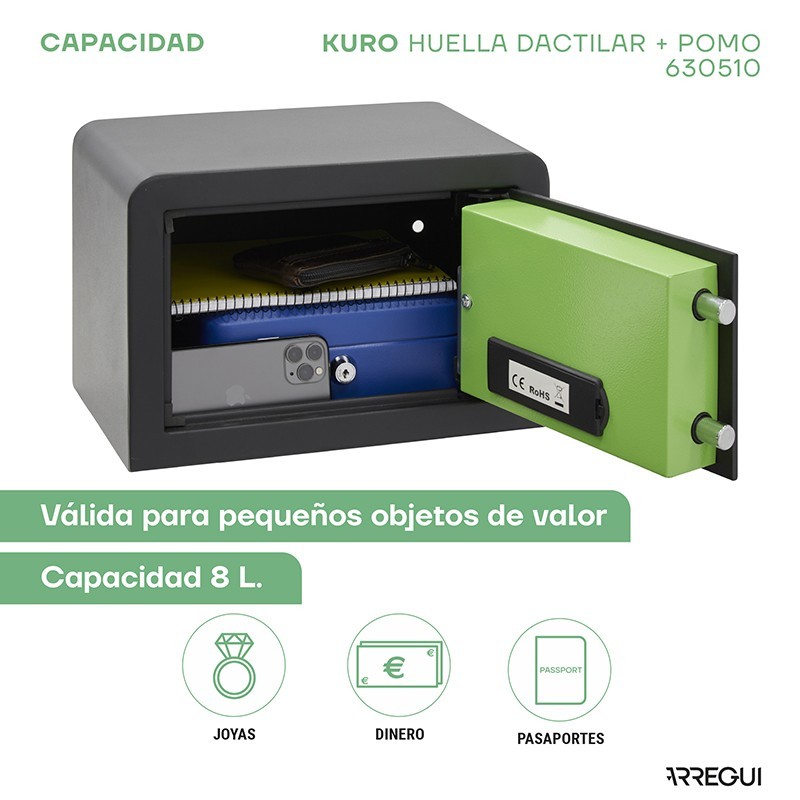 Caja Fuerte de Sobreponer Kuro Fingerprint | ARREGUI