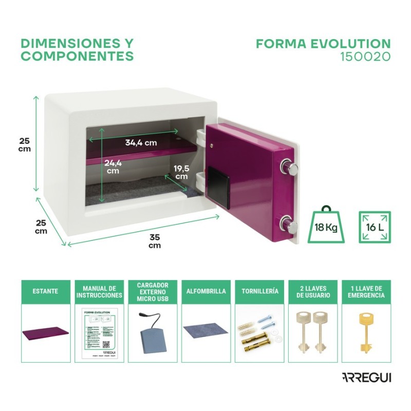 Caja Fuerte de Sobreponer Forma Evolution | ARREGUI