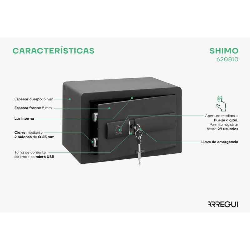 Caja Fuerte de Sobreponer Shimo Fingerprint | ARREGUI