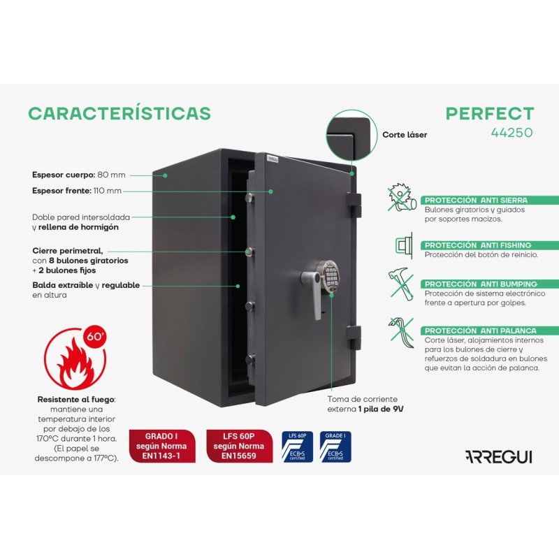 Caja Fuerte de Sobreponer Perfect Grado 1 | ARREGUI