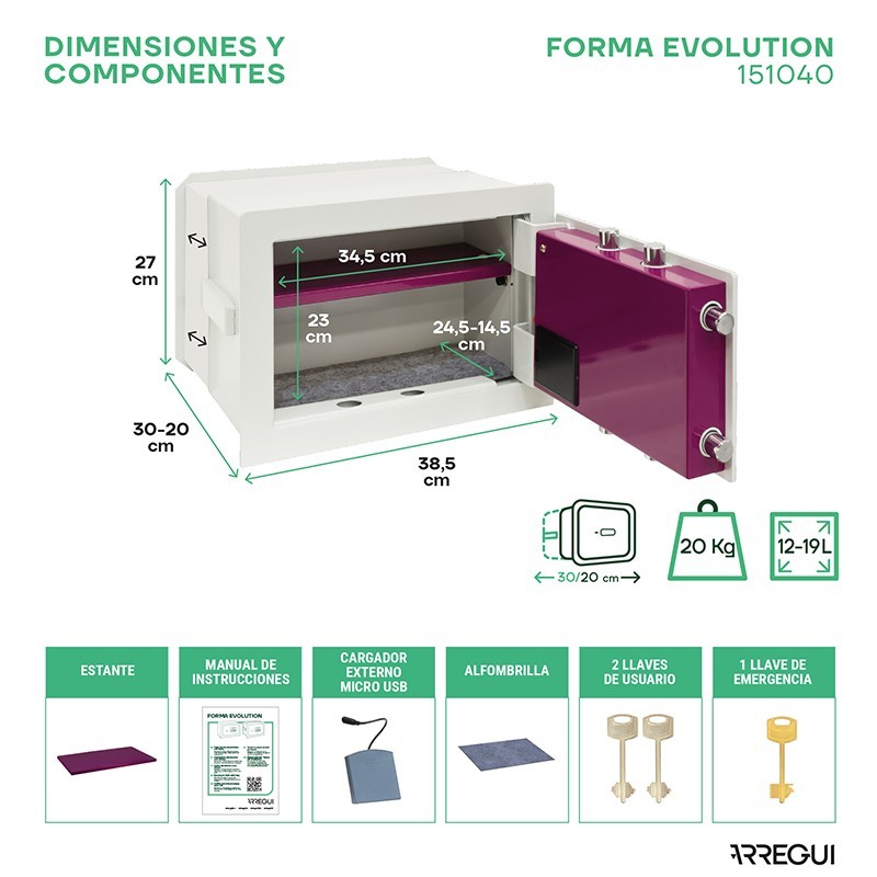 Caja Fuerte de Empotrar Forma Evolution | ARREGUI