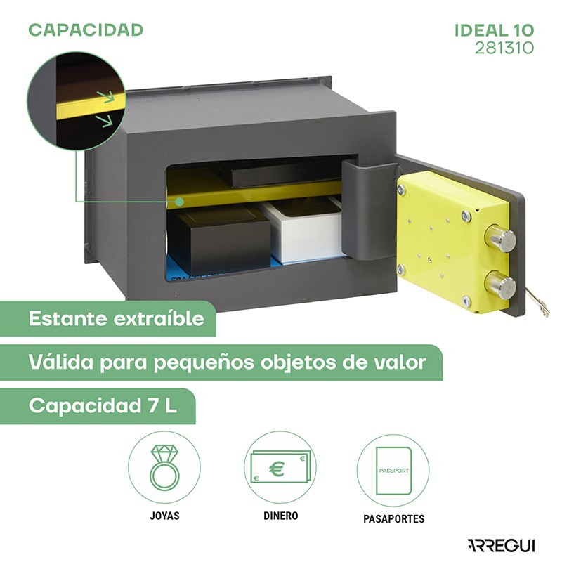 Caja Fuerte de Empotrar Ideal10 Llave | ARREGUI