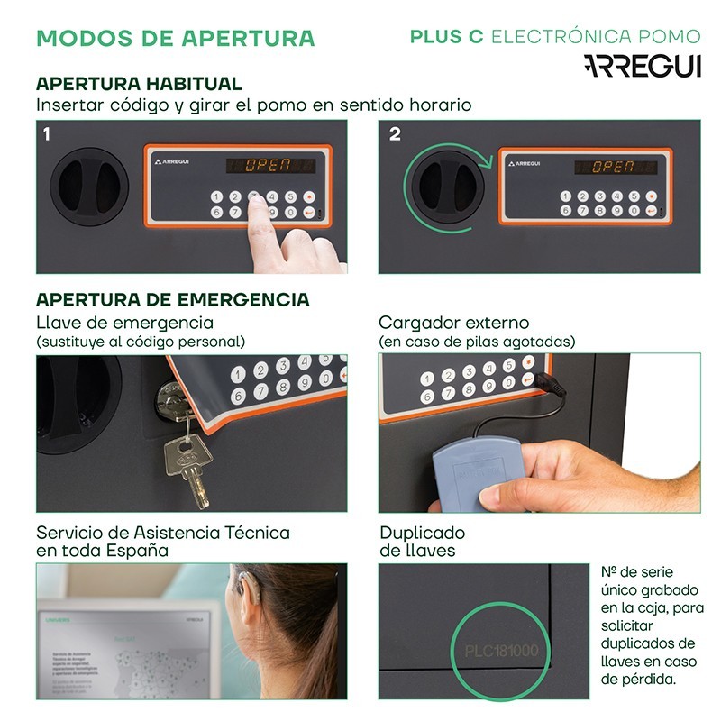 Caja Fuerte de Empotrar Plus C Electrónica | ARREGUI