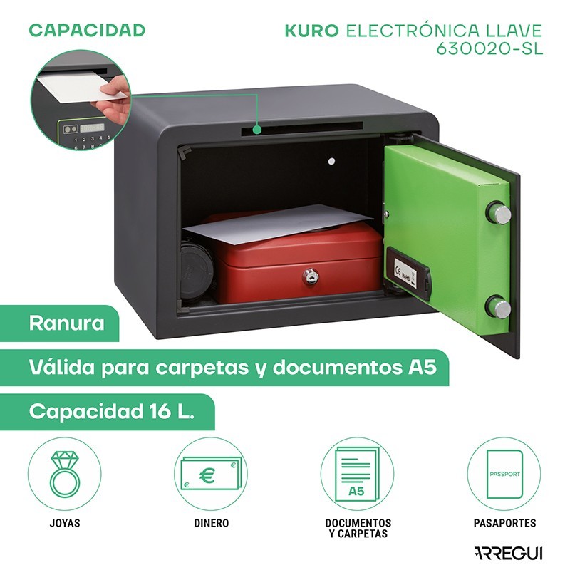 Caja Fuerte de Sobreponer Kuro con Ranura | ARREGUI