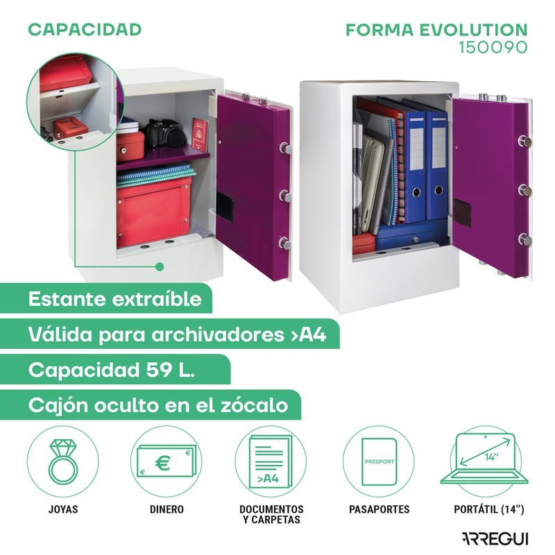 Caja Fuerte de Sobreponer Forma Evolution - Zócalo | ARREGUI