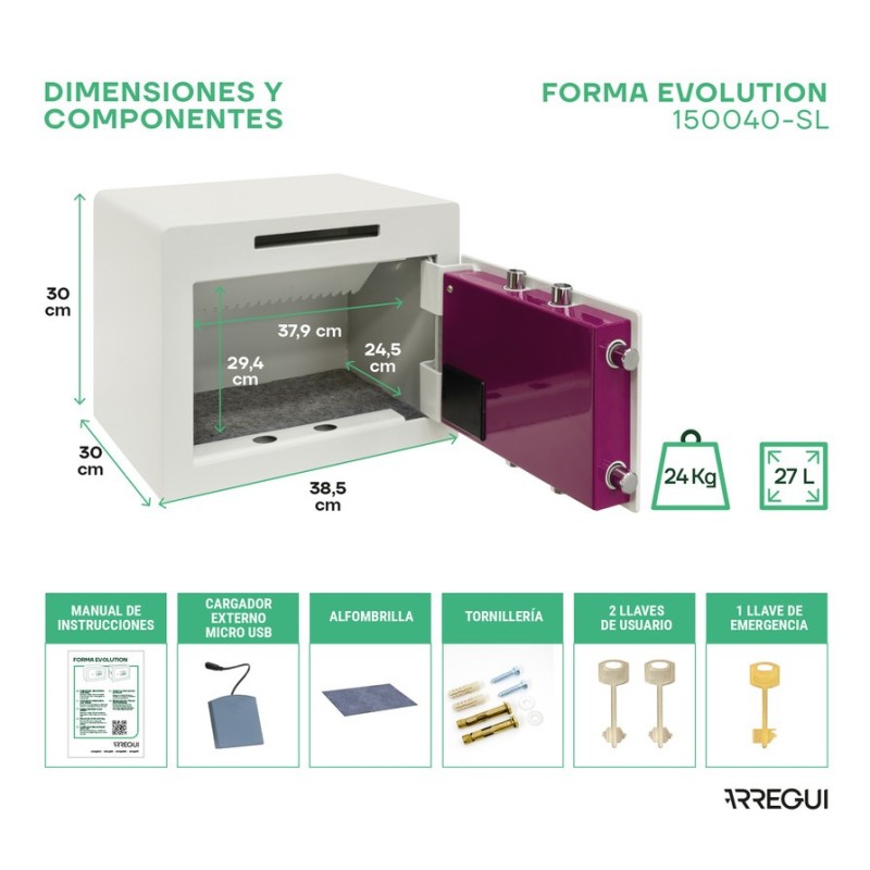 Caja Fuerte de Sobreponer Forma Evolution - Ranura| ARREGUI